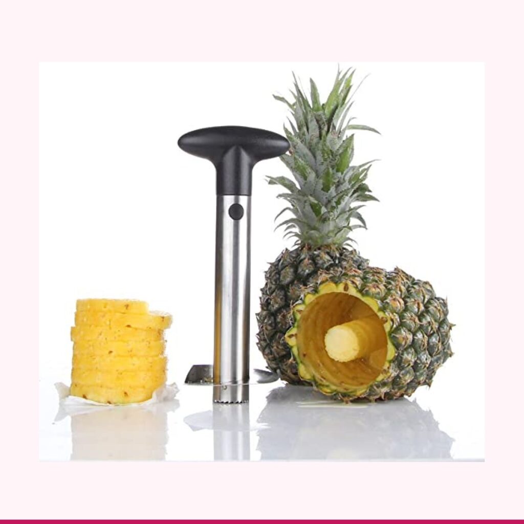 Cortador y Rebanador de Piña de Acero Inoxidable