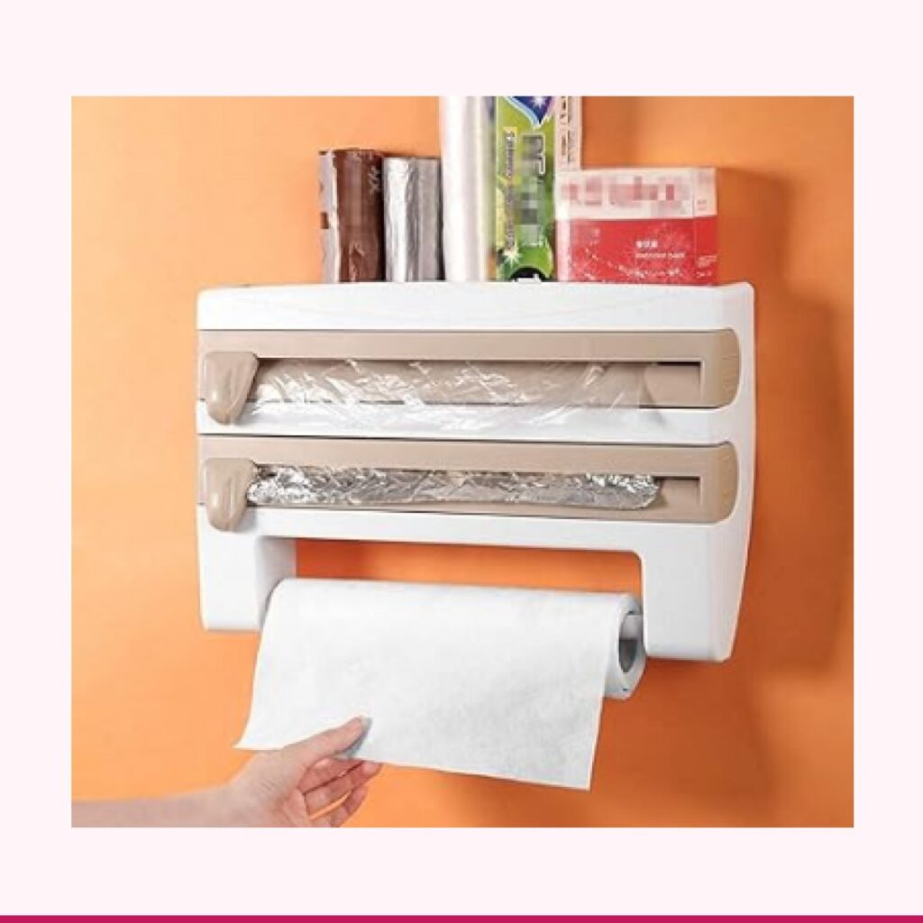 Dispensador de Papel 4 en 1 para Cocina, Montaje en Pared
