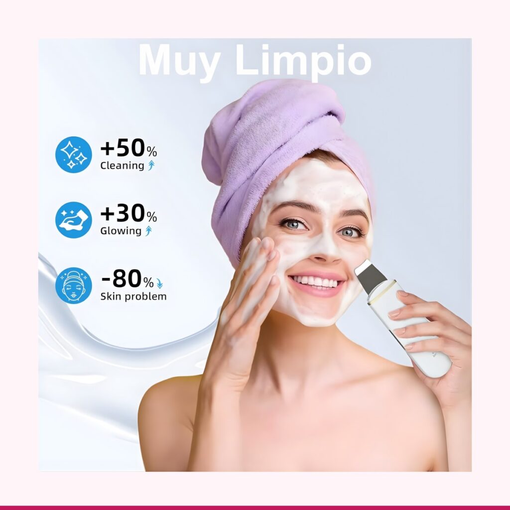 Espátula Facial Ultrasónica Recargable - Limpieza de Poros y Puntos Negros