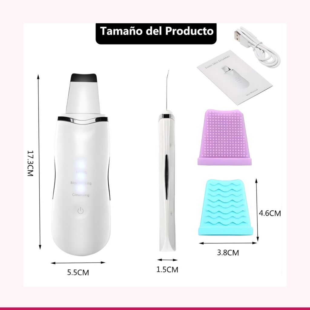 Espátula Facial Ultrasónica Recargable - Limpieza de Poros y Puntos Negros