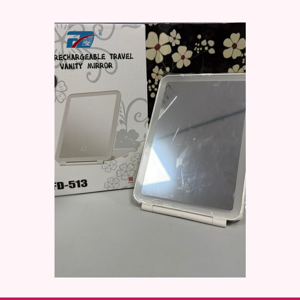 Espejo con Luz para Maquillaje Recargable, 3 Tonos de Luz