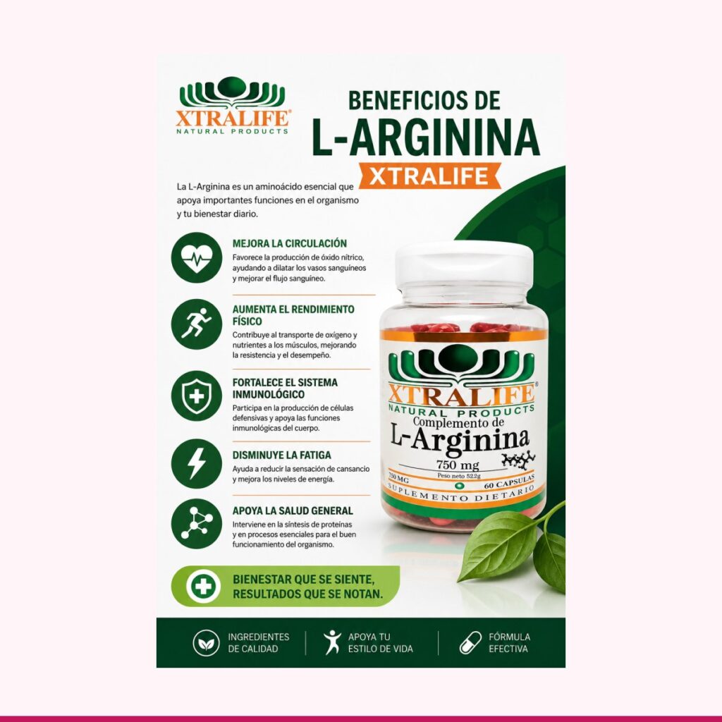 L-Arginina Xtralife 60 cápsulas - Apoyo para tu entrenamiento