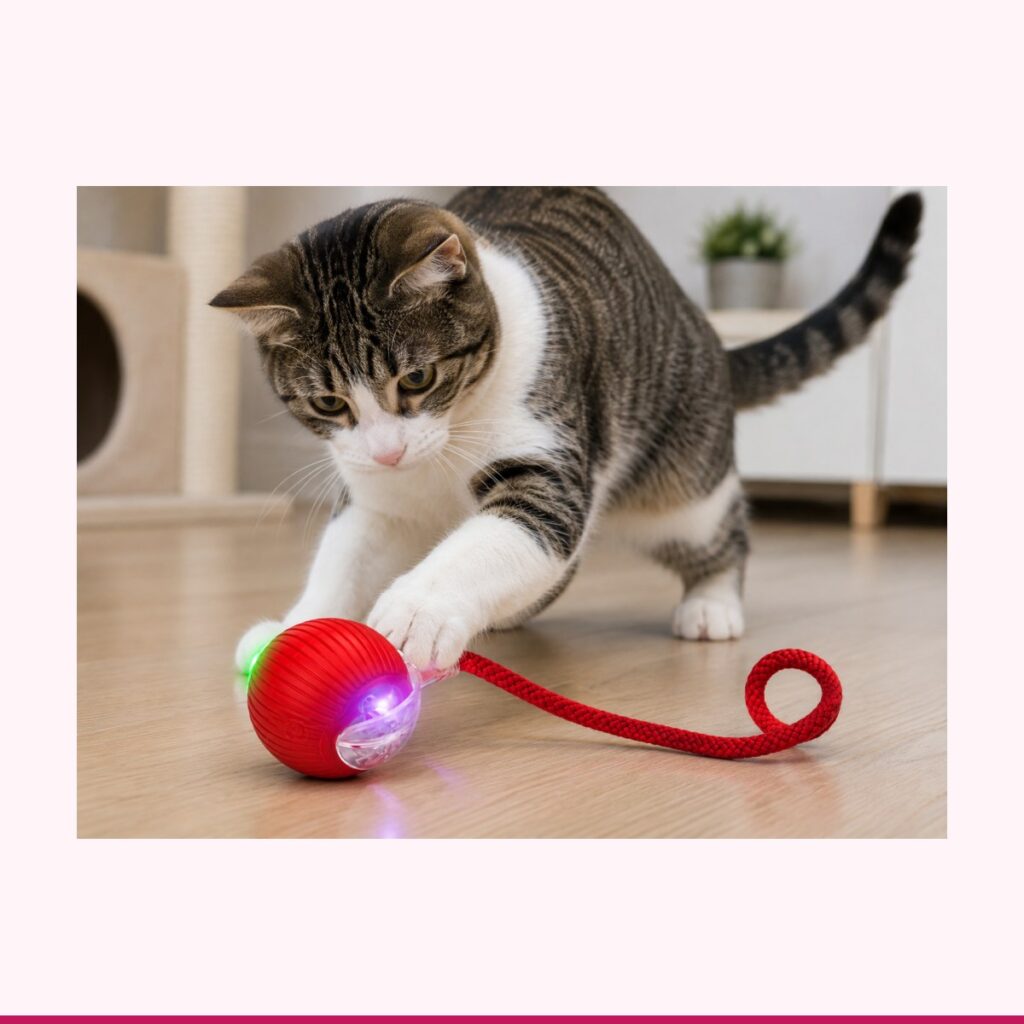 Pelota LED Interactiva para Perros y Gatos con Cuerda