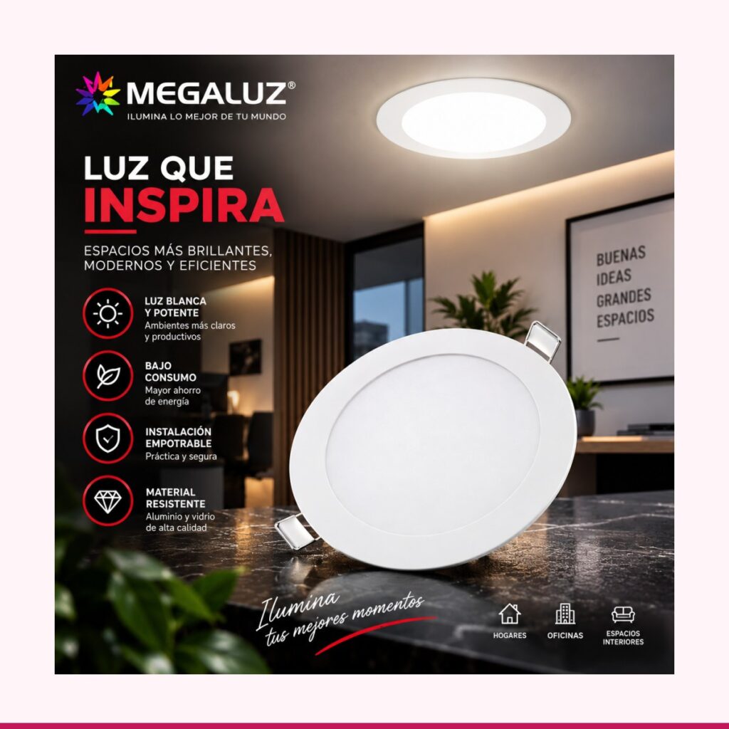 Luminario LED Empotrable 18W Luz Blanca - Megaluz S04W18