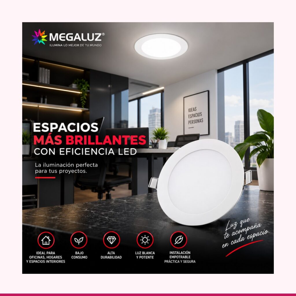 Luminario LED Empotrable 18W Luz Blanca - Megaluz S04W18