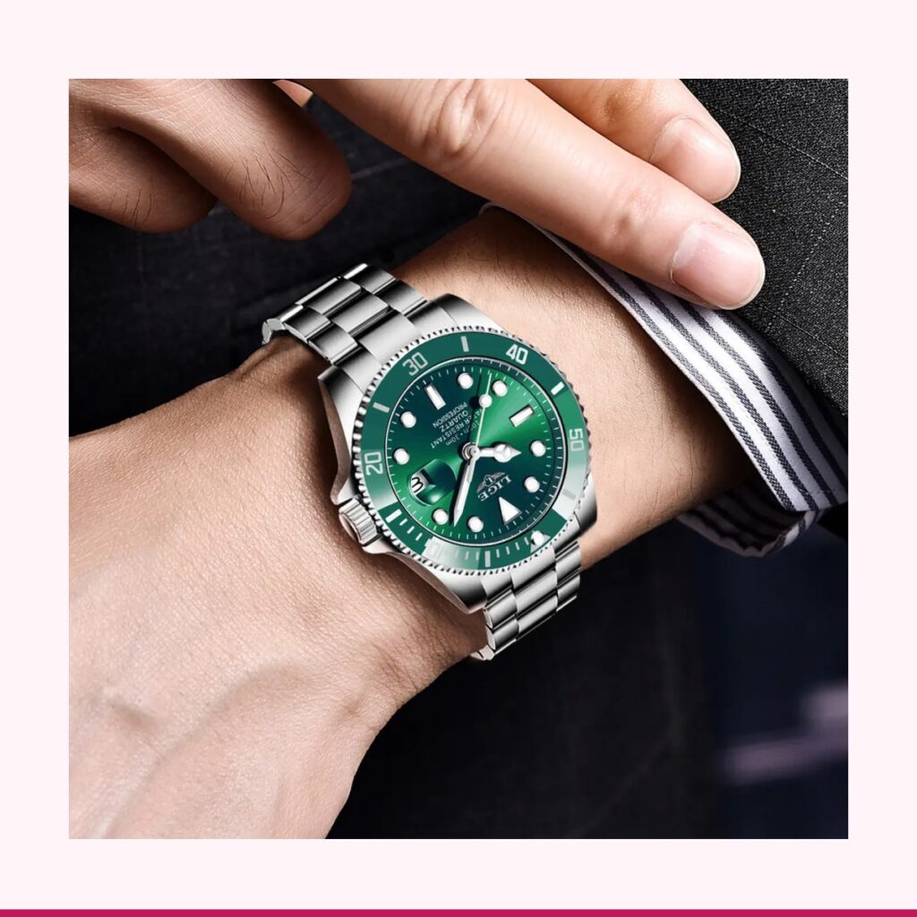 Reloj Lige Acero Inoxidable para Hombre, Resistente al Agua