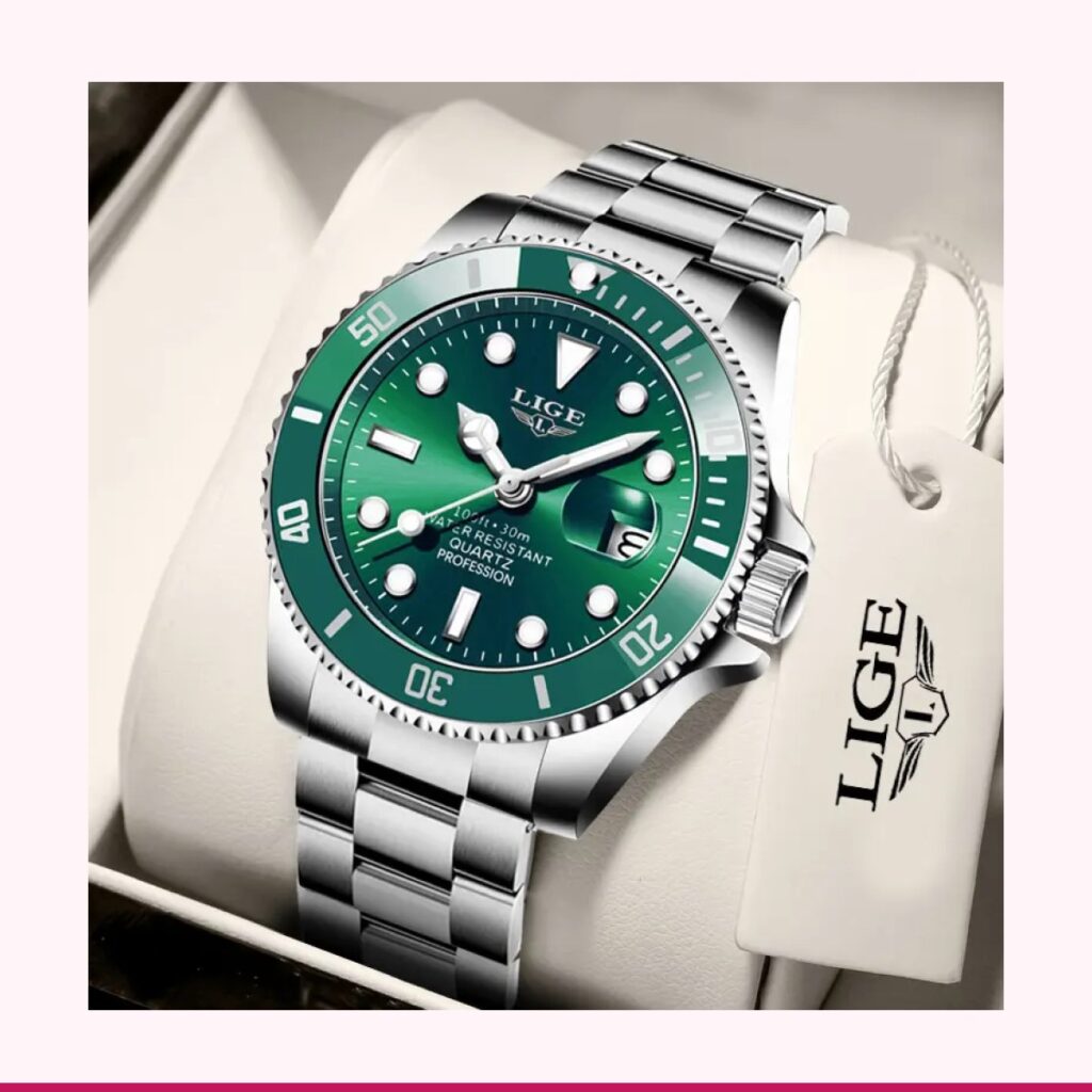 Reloj Lige Acero Inoxidable para Hombre, Resistente al Agua