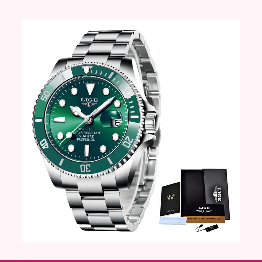 Reloj Lige Acero Inoxidable para Hombre, Resistente al Agua — vista 4